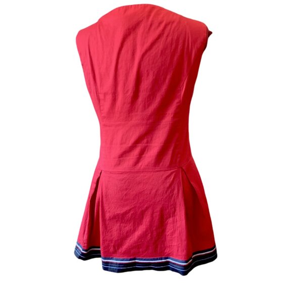 SKUNKFUNK Betolatza Asymmetrical red short dress with blue details Size 4 medium - Picture 7 of 11